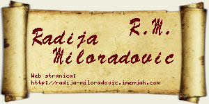 Radija Miloradović vizit kartica